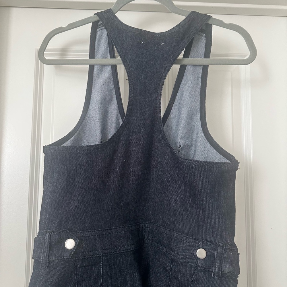 Maeve Anthropologie Sleeveless V-Neck Flare Denim Jumpsuit - Picture 6 of 7